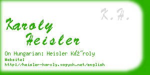 karoly heisler business card